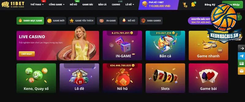 Giới thiệu kho game đồ sộ của 11Bet