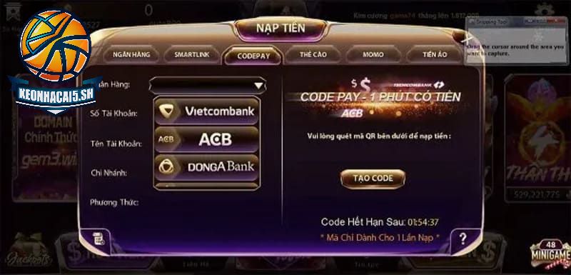 Hướng dẫn nhanh về cách nạp tiền vào cổng game Gemwin