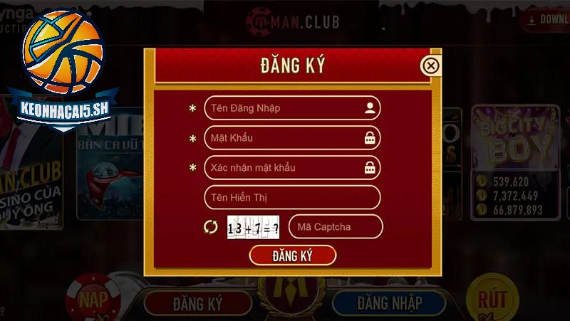 Đăng ký tài khoản ManClub