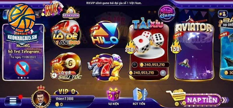 Giao diện của cổng game được thiết kế cuốn hút giữa tím và xanh
