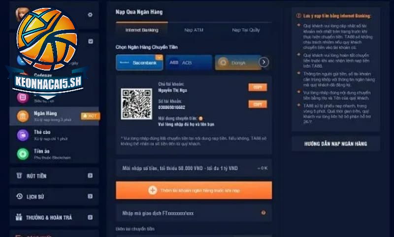 Chỉ cách giúp người chơi nạp tiền thành công vào nhà cái Ta88