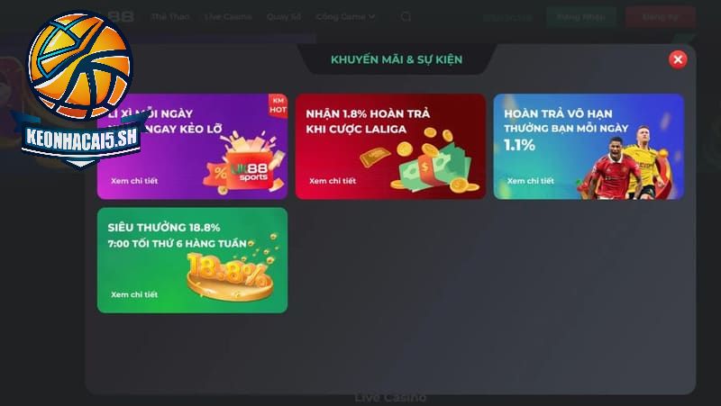 Khuyến mãi thưởng UK88 được thay đổi và cập nhật theo từng thời điểm